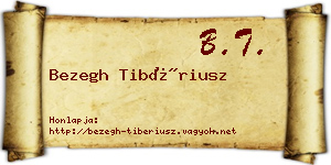 Bezegh Tibériusz névjegykártya
